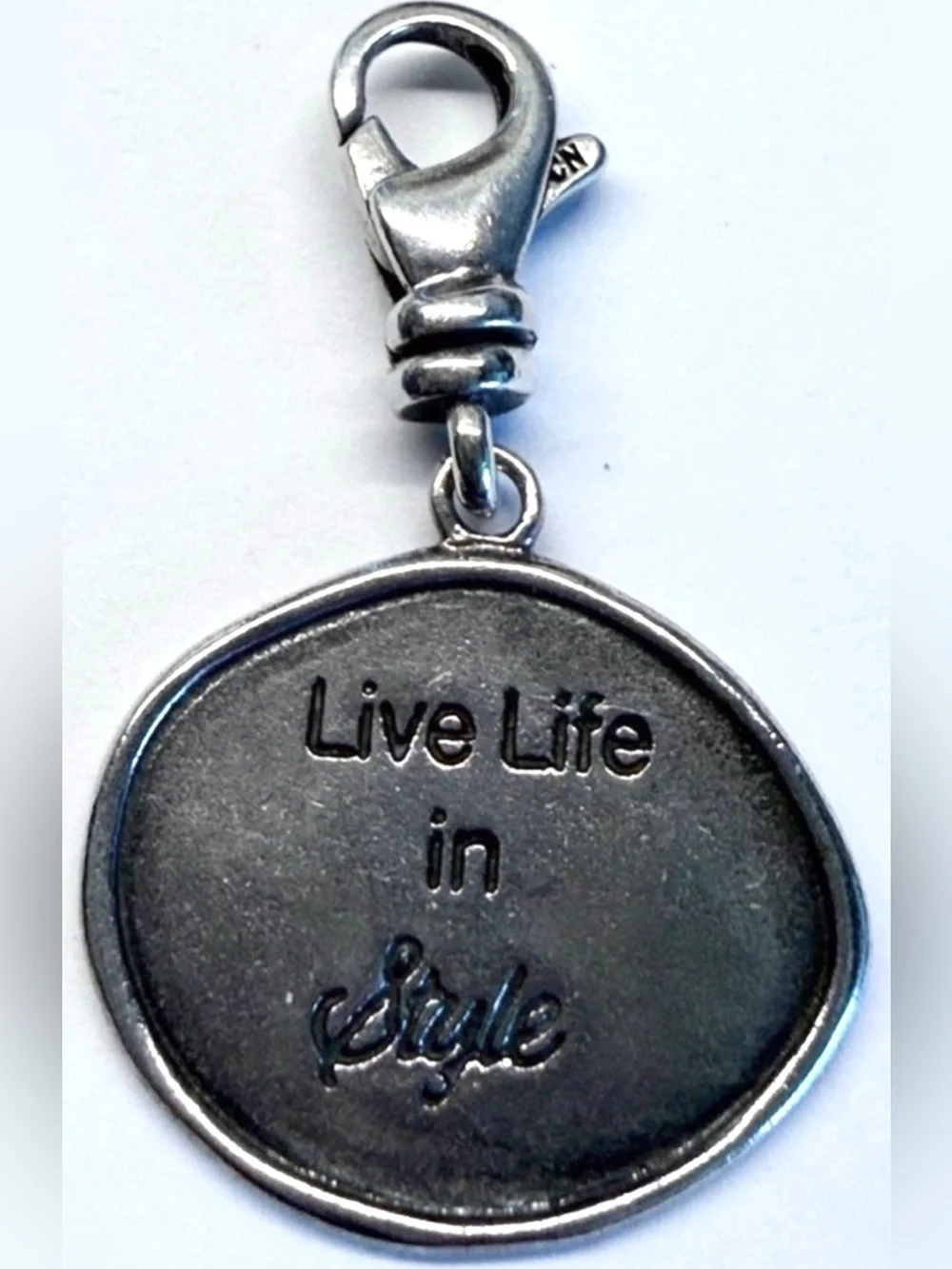 Silpada Retired .925 Sterling Silver “Live Life in Style” Charm Pendant - Picture 2 of 3